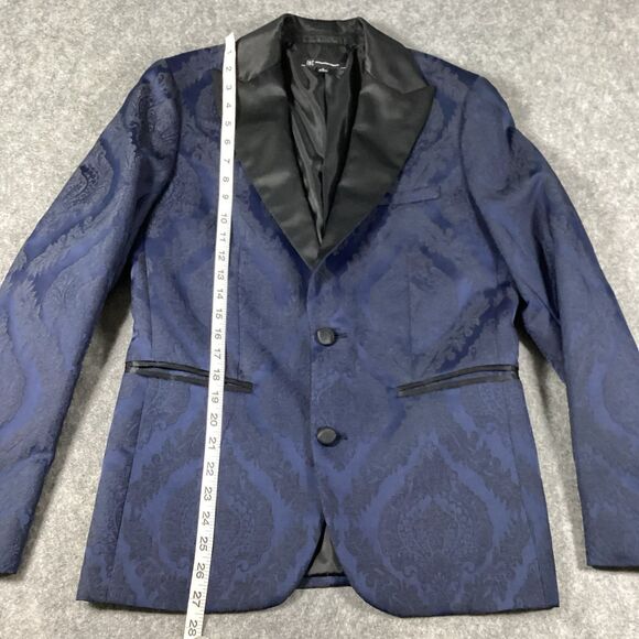 INC International Womens Jacquard Two Button Tuxedo Smoking Jacket Satin Small - Picture 11 of 16